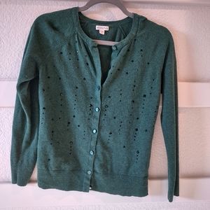 Merona teal blue cardigan with rhinestones